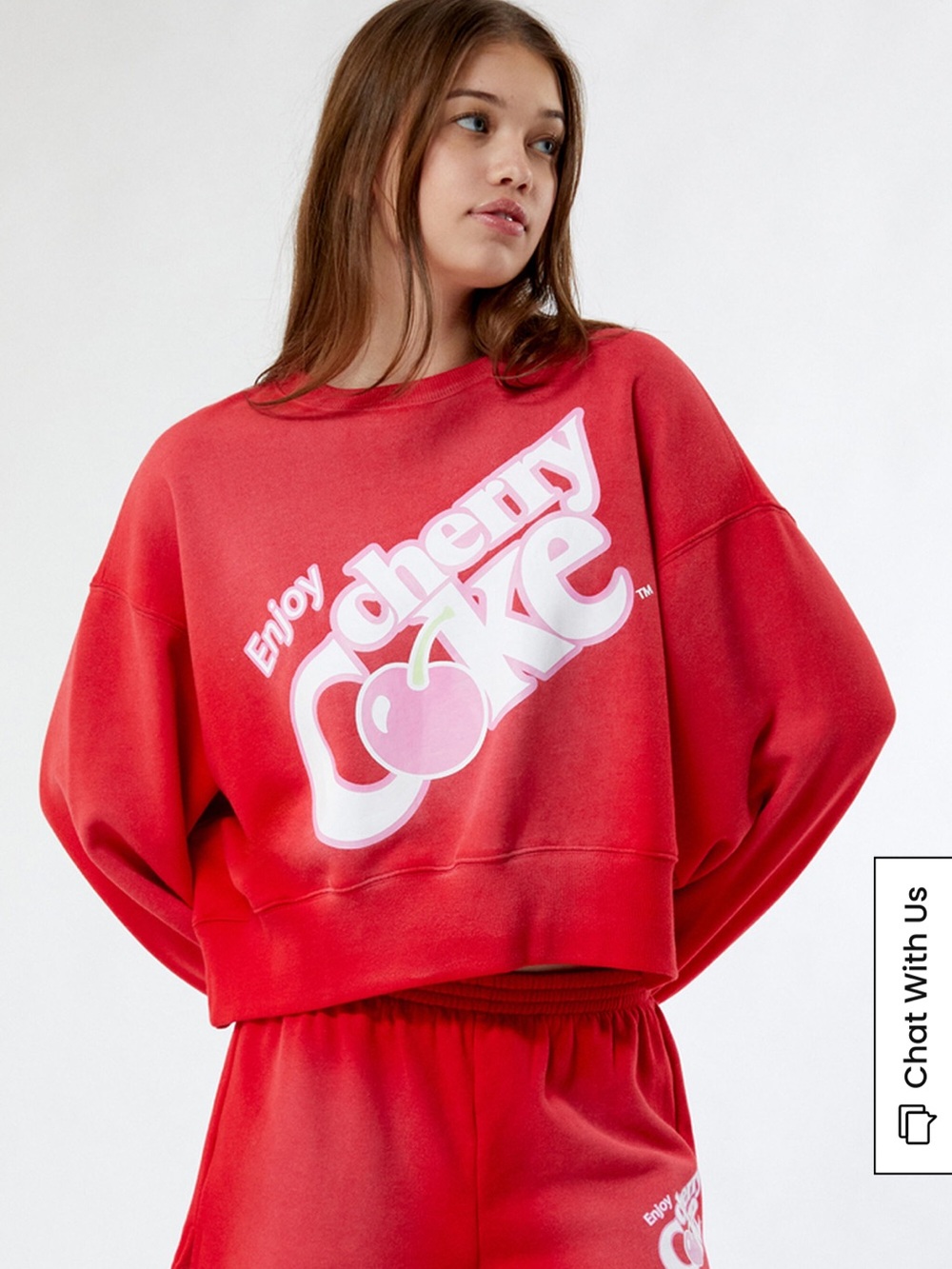 Coca Cola By PacSun Cherry Coke Boxy Crew Neck Sweatshirt